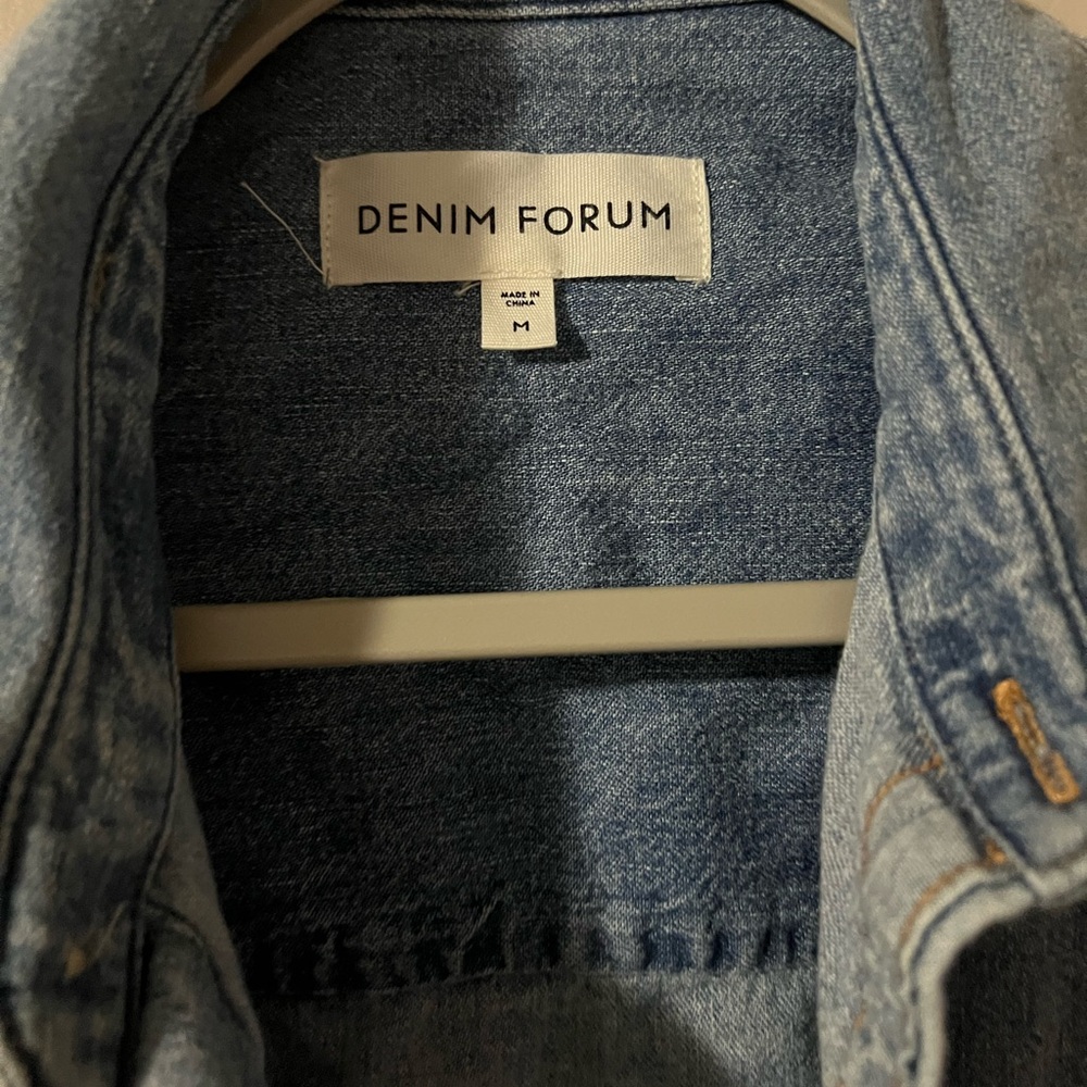 Denim Forum Blue Casual Button Down Shirt 7 yrs pctr ths bleu - Picture 2 of 2